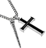 Black Cross and Nail, "Love is"  | Stainless Steel  | Christian Jewelry