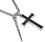 Black Cross and Nail, "Strength"  | Stainless Steel  | Christian Jewelry