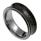 Spinner Black Ring, "The Lord is my Light"