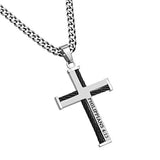 Cable Cross Necklace, "Christ My Strength"