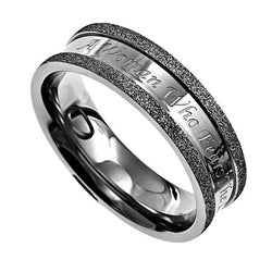 Silver Champagne Ring, "Woman Of God"