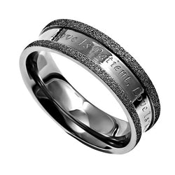 Silver Champagne Ring, "Love Is"