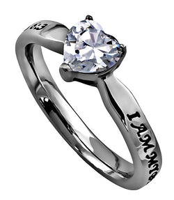 CZ Heart Ring, "My Beloved"