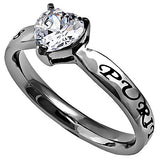 CZ Heart Ring, "Purity"