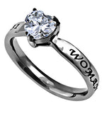CZ Heart Ring, "Woman Of God"