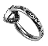 CZ Open Heart Ring, "Beloved"