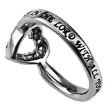 CZ Open Heart Ring, "Trust"