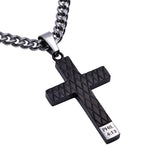 Black Diamond Back Cross Pendant, "Christ My Strength“
