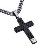 Black Diamond Back Cross Pendant, "Man of God"