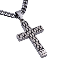 Silver Diamond Cross, "Armour of God"