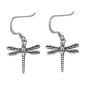 Dragonfly Sterling Silver Earring,E30008,Plain Design