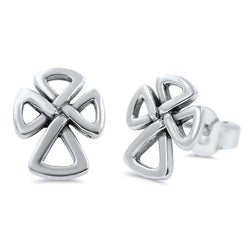 Cross Cheerios Sterling Silver Earring,E30009,Plain Design-Wholesale