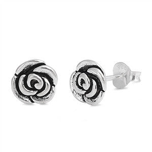 Flowers Sterling Silver Earring,E30014,Plain Design