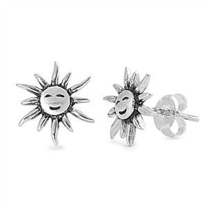 Sun Flower Sterling Silver Earring,E30016,Plain Design