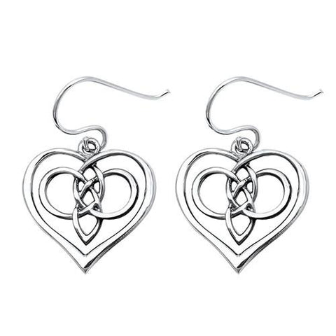 Heart Butterfly Sterling Silver Earrings,E30036,Plain Design-Wholesale