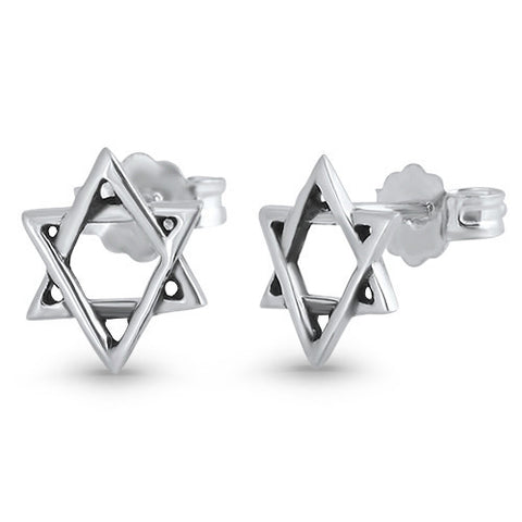 Star Silver Earring,E30047,Plain Design