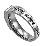 Black Ensign Ring, "Faith Hope Love"