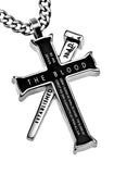 Black Established Cross Necklace, "The Blood"