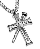 Silver Established Cross Necklace, "Crucified"
