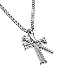 Silver Established Cross Necklace, "Fear Not"