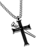 Black Established Cross Necklace, "Fear Not"