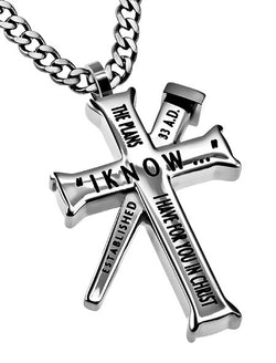 Silver Established Cross Necklace, "I Know"