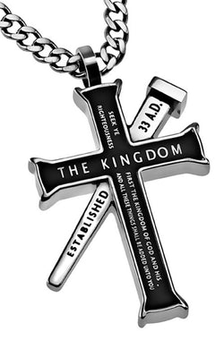 Black Established Cross Necklace, "The Kingdom"