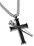 Black Established Cross Necklace, "Man Of God"