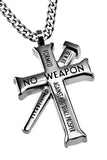 Silver Established Cross Necklace, "No Weapon"
