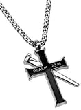 Black Established Cross Necklace, "Transformed"