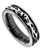 Girl's Crown of Thorns Ring, "Christ My Strength"