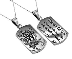 Women's Dog Tag, "Woman Of God"