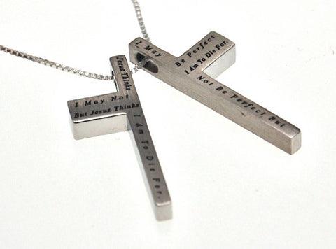 Iron Cross Pendant, "Christ My Strength"