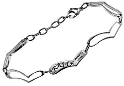 Heart Link Bracelet, "Faith"