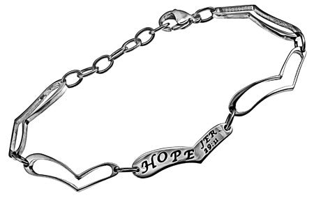 Heart Link Bracelet, "Hope"
