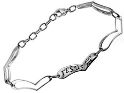 Heart Link Bracelet, "Jesus"