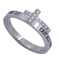 JTC Cross Band Ring, "Care"
