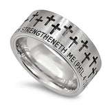 Knight Stainless Steel Ring, "I CAN DO ALL THINGS"