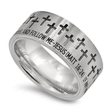 Knight Stainless Steel Ring, "FOLLOW ME"