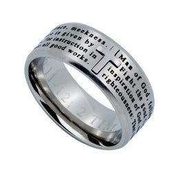 Logos Ring Silver, "John 3:16"