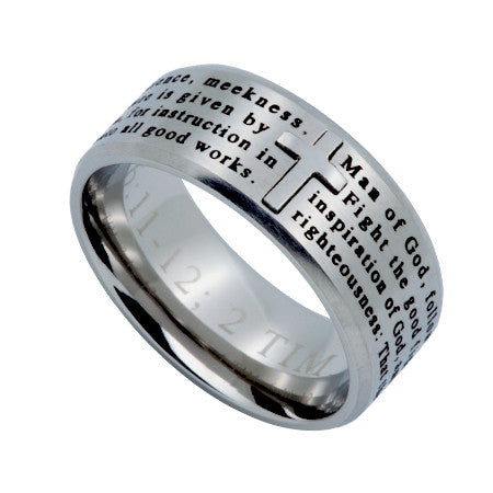 Logos Ring Silver, "John 3:16"