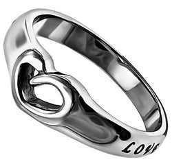 Mini Heart Ring, “Love Never Fails”