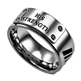 Silver MLX Ring, "His Strength"
