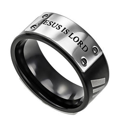 Black MLX Ring, "Jesus Is Lord"