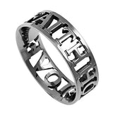 Mini Silhouette Ring, "Faith Hope Love"
