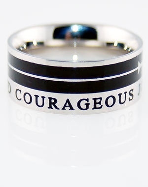 A-Cross Ring, "Courageous" | Stainless Steel Rings | Bible Verses | Inspirational Christian Jewelry