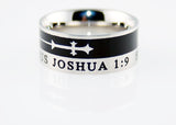 A-Cross Ring, "Courageous" | Stainless Steel Rings | Bible Verses | Inspirational Christian Jewelry