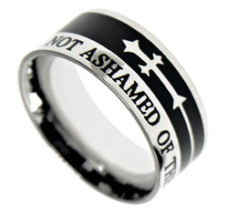A-Cross Ring, "Not Ashamed" | Stainless Steel Rings | Bible Verses | Inspirational Christian Jewelry