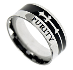 A-Cross Ring, "Purity" | Stainless Steel Rings | Bible Verses | Inspirational Christian Jewelry