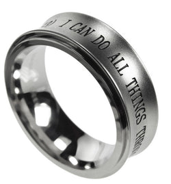 Spinner Silver Ring, "I Can Do All Things"